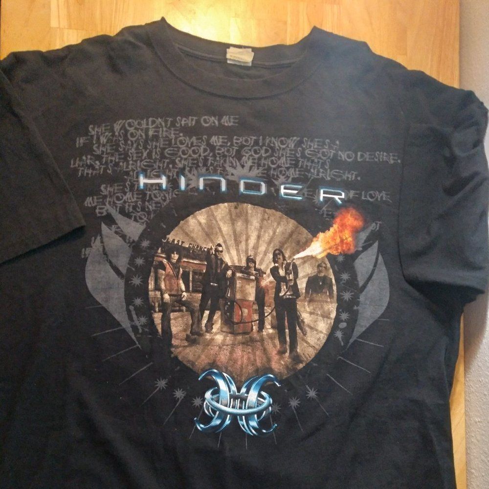 Vintage 00s Hinder Rock Band Tour T-Shirt